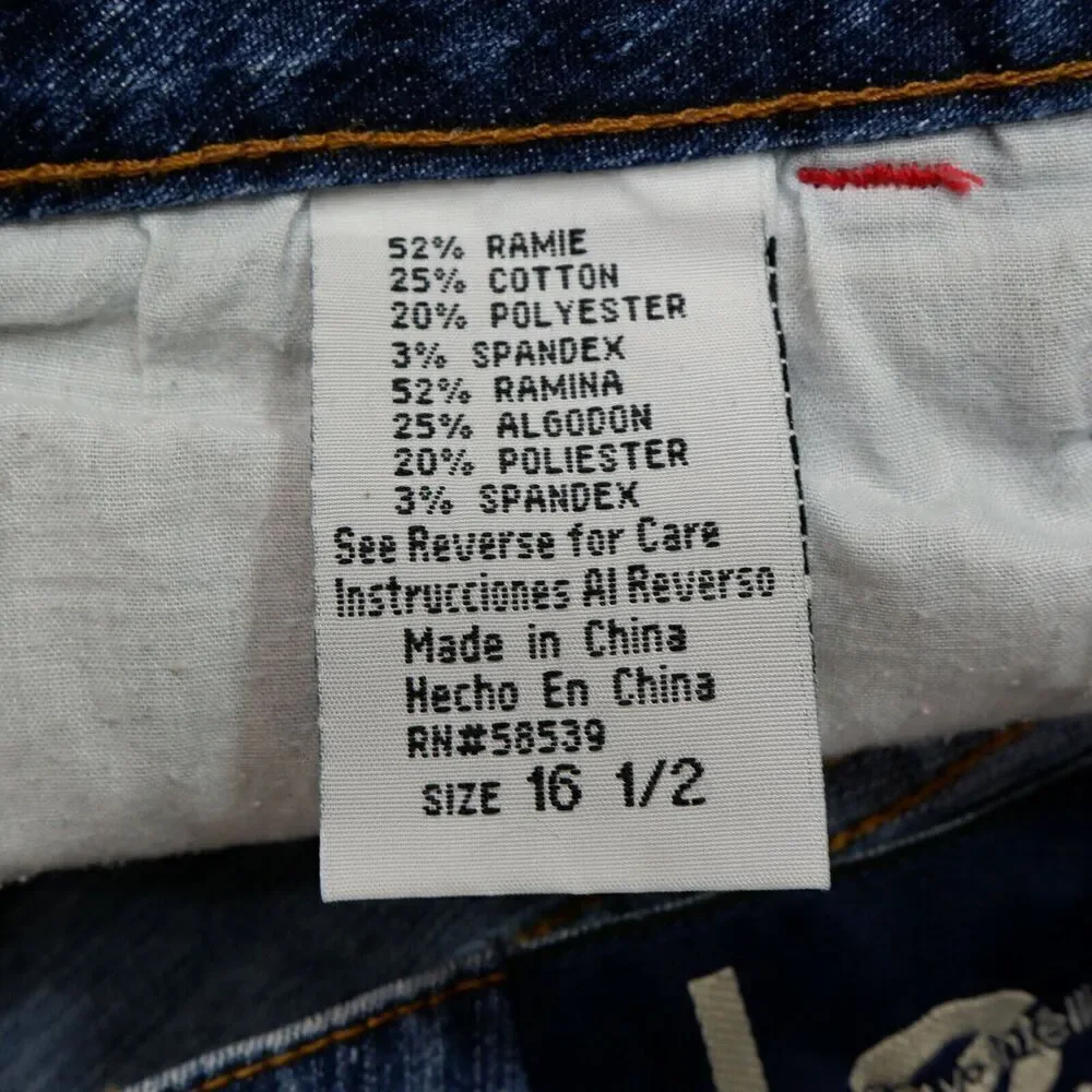 Lei Crop Capri Jeans Size 16 1/2 Girls Cuffed Blue Denim Measures 31 x 21.5